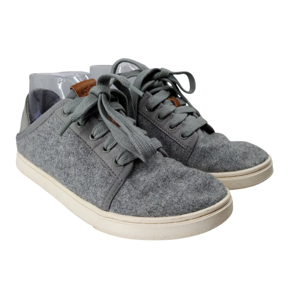 Olukai Pehuea Li Hulu Womens Gray Wool Low Top Tennis Shoes Size 7 Comfort